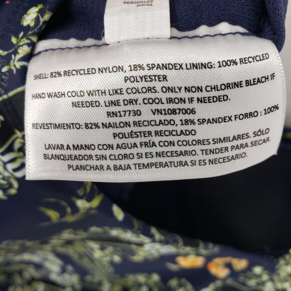 Agua Bendita x Target Floral Tile Cheeky One Piece Swinsuit 1X Bathing Suit Navy - Picture 13 of 13